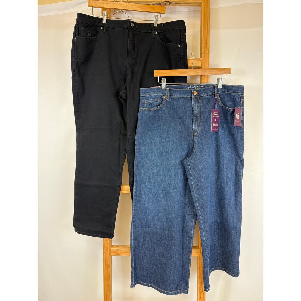 NWT Gloria Vanderbilt 18W LOT OF 2 Pants / Jeans  Amanda High Rise + Crop